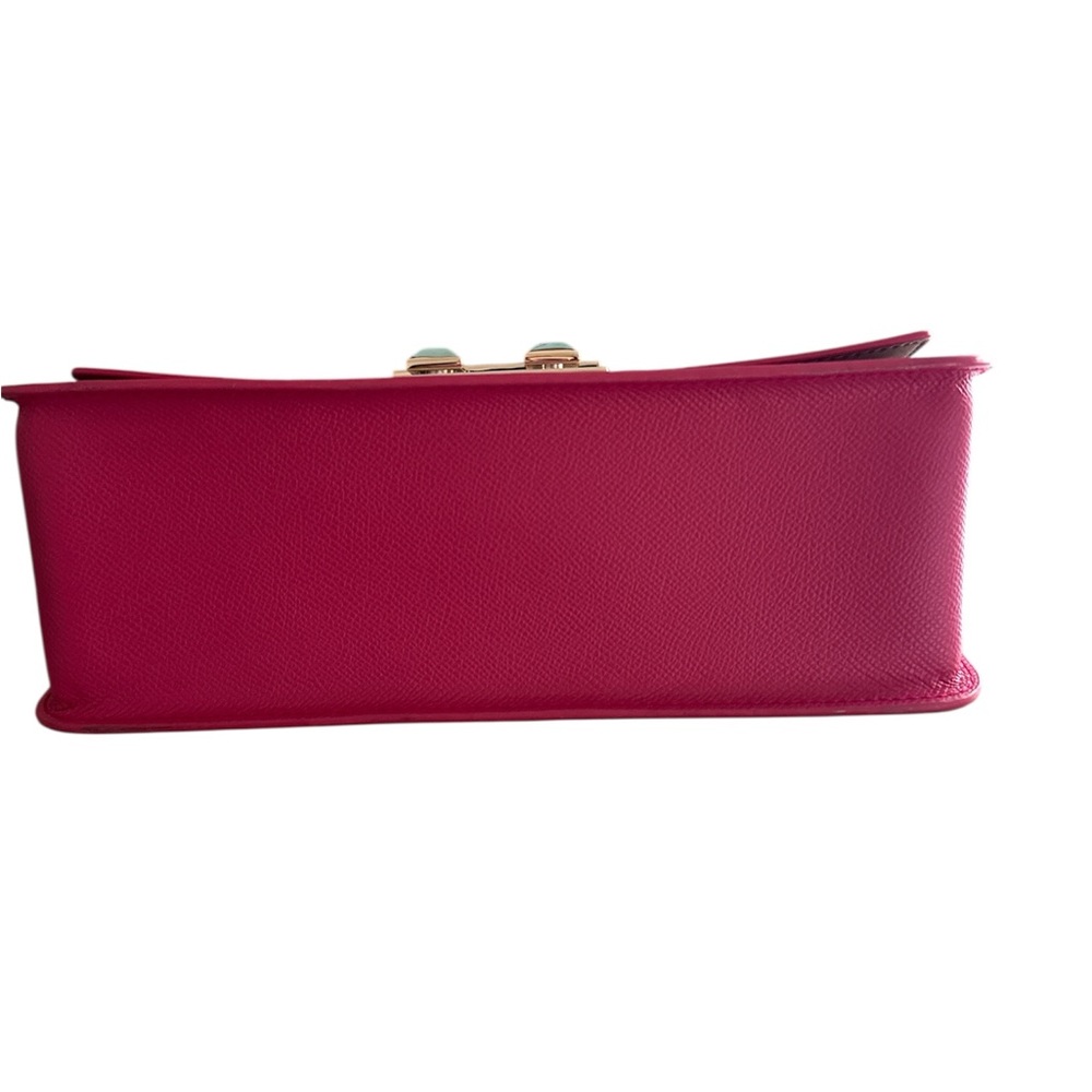 Furla Bella Pink Structured Shoulder Bag with Gold Hardware, back pocket. NWOT - Picture 8 of 10